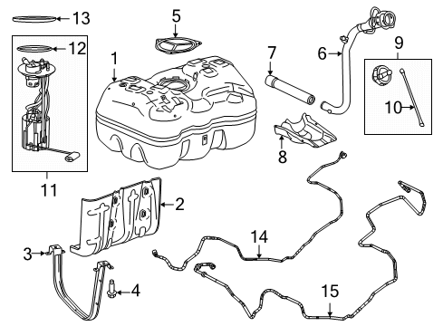 2021 Ram ProMaster 1500 Fuel Supply FUEL VAPOR Diagram for 68461588AA