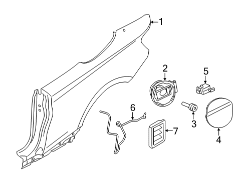 2015 BMW 228i xDrive Quarter Panel & Components Cover Pot Diagram for 51177301813