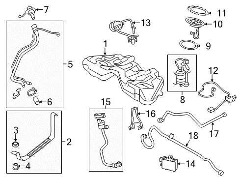 2012 BMW 740i Fuel Injection Plastic Fuel Tank Diagram for 16117267498