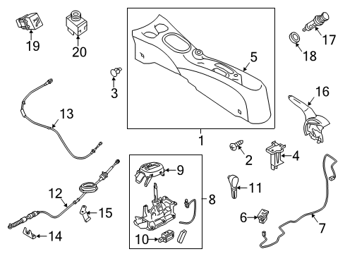 2014 Nissan Versa Note Gear Shift Control - AT Ring-Cigarette Lighter Diagram for 25339-9DC0A