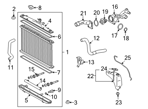 2010 Lexus RX350 Radiator & Components Tank, Lower Diagram for 16461-31610