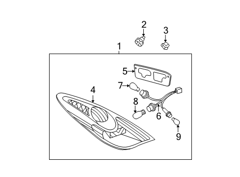 2006 Toyota Solara Bulbs Combo Lamp Assembly Diagram for 81550-AA060