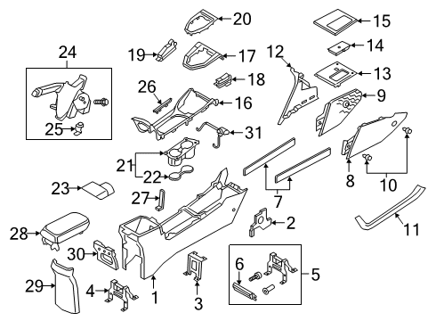 2020 Hyundai Veloster N Switches Switch-Console Driver Side Diagram for 93300-J3010-4X