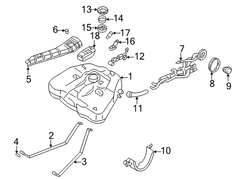 2001 Nissan Altima Fuel Supply Fuel Tank Assembly Diagram for 17202-0Z001