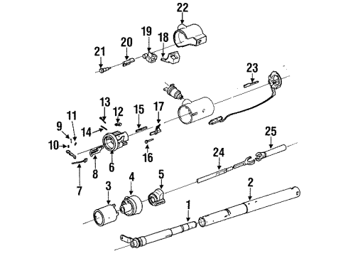 1985 Oldsmobile Toronado Steering Column Assembly Wiper Switch Pin Diagram for 7830384