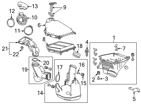 2017 Honda Accord Filters Tube Assembly B, Air I Diagram for 17253-5A2-A00