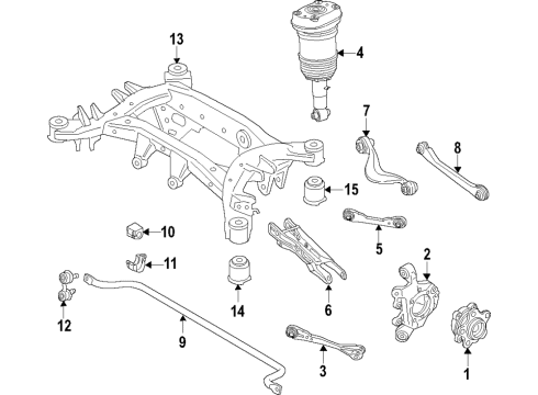 2019 BMW X5 Rear Suspension Components, Lower Control Arm, Upper Control Arm, Ride Control, Stabilizer Bar Air Spring Strut, Rear Right Diagram for 37106869048