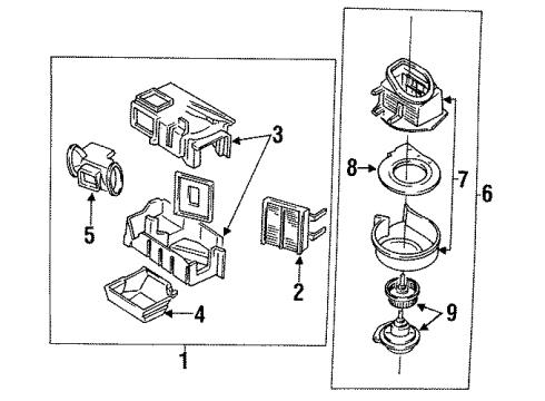 1989 Nissan 240SX Blower Motor & Fan Core Assembly-Heater Diagram for 27140-40F10