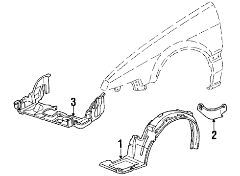 1986 Honda Accord Splash Shields Fender, Right Front (Inner) Diagram for 74101-SE0-000