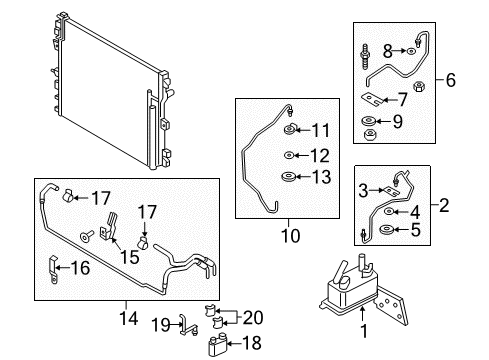 2016 Ford Edge Oil Cooler Cooler Pipe Bracket Diagram for F2GZ-7B147-C