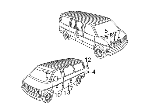 1996 Chevrolet Express 2500 Information Labels Label Diagram for 15669669