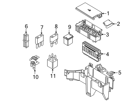 2017 Ford Explorer Fuse & Relay Upper Cover Diagram for FU5Z-14A003-C