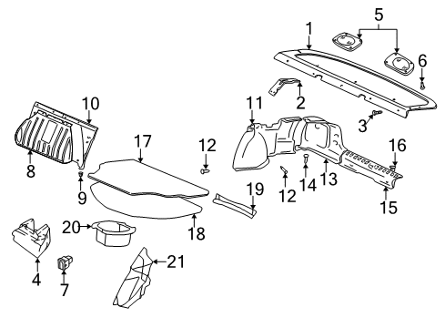 2005 Hyundai XG350 Interior Trim - Rear Body Screw-Tapping Diagram for 1249304129B
