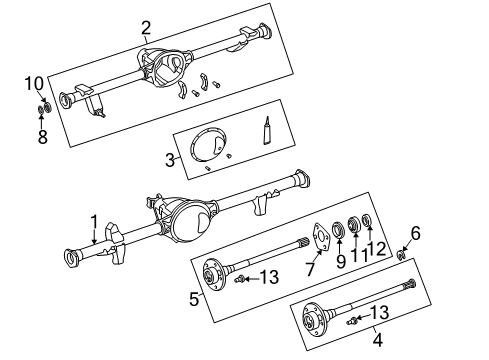 2000 Jeep Wrangler Axle Housing - Rear Stud Hub Diagram for 5011312AA