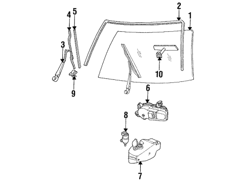 1989 Chevrolet S10 Blazer Windshield Glass Washer Reservoir Diagram for 22029825