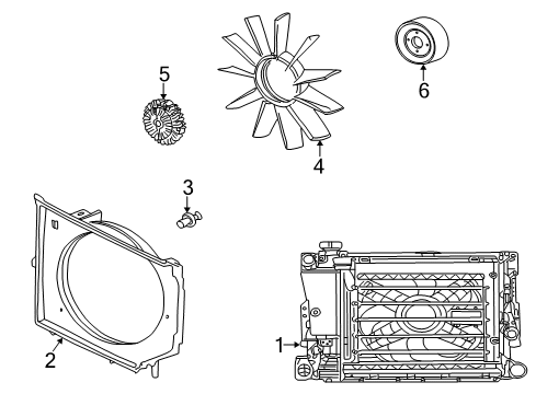 2004 BMW 330xi Cooling System, Radiator, Water Pump, Cooling Fan Fan Shroud Diagram for 17111436259