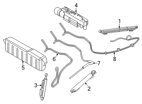 2013 BMW M6 Convertible Top Set Of Cables, Folding Top Flap Left Diagram for 54347299835