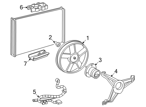 1998 Buick Century Cooling System, Radiator, Water Pump, Cooling Fan Bracket Kit, Engine Electric Coolant Fan Diagram for 12363387