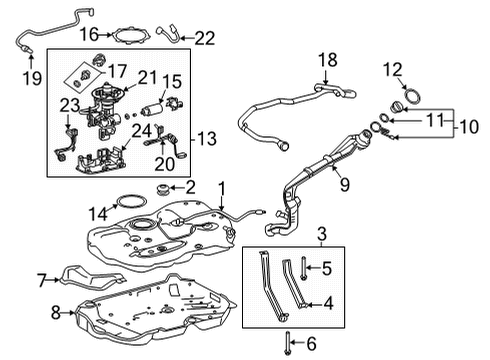2021 Toyota Venza Senders Fuel Tank Sub-Assembly Diagram for 77103-12150
