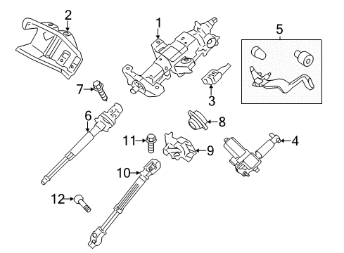 2008 Lincoln Navigator Housing & Components Column Assembly Diagram for 9L7Z-3C529-A