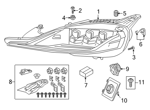 2021 Toyota GR Supra Headlamps Control Module Diagram for 85967-WAA02