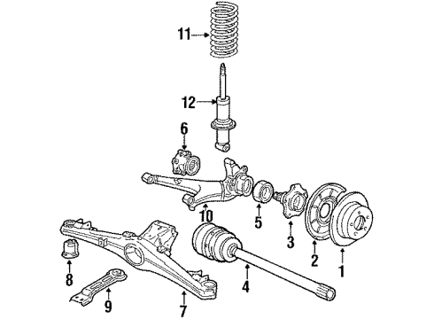1986 BMW 735i Rear Brakes Rear Axle Carrier Diagram for 33311126013