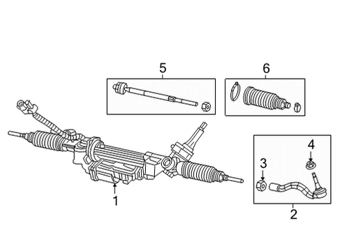 2021 Jeep Grand Cherokee L Steering Column, Steering Wheel & Trim, Shaft & Internal Components RACK AND PINION Diagram for 68418288AG