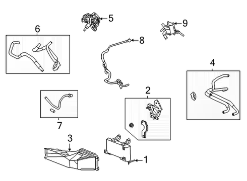 2020 Toyota Highlander Trans Oil Cooler Transmission Cooler Diagram for 32910-0E080