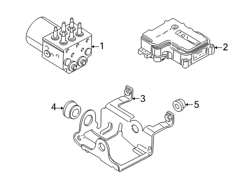 2004 GMC Sierra 2500 HD Anti-Lock Brakes Bracket Asm, Electronic Brake Control Module (W/Bushings) Diagram for 12472990