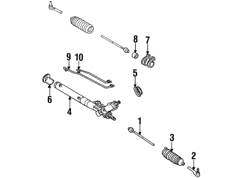 1995 Pontiac Bonneville P/S Pump & Hoses, Steering Gear & Linkage Gear Kit, Steering (Partial)(Remanufacture) Diagram for 26044823