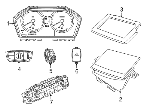 2018 BMW X1 Cluster & Switches, Instrument Panel Switch Start/Stop Switch Diagram for 61319289135