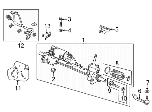 2022 Acura MDX Steering Gear & Linkage DUST SEAL SET Diagram for 53429-TGV-A01