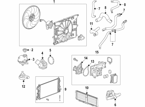 2021 Chevrolet Trailblazer Heater Core & Control Valve Fan Module Diagram for 60004615