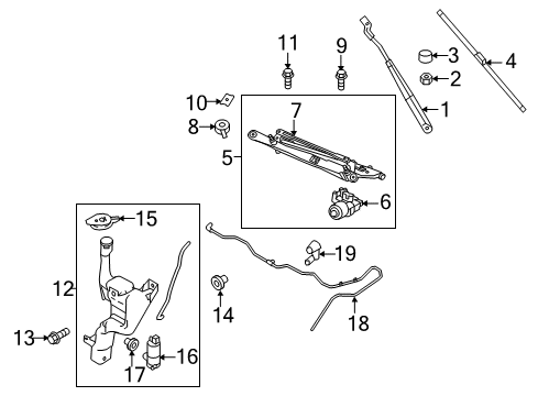 2014 Ford Fiesta Wiper & Washer Components Front Motor Diagram for AE8Z-17508-A