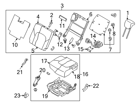 2018 Infiniti QX80 Third Row Seats Trim Assy-3rd Seat Back, RH Diagram for 89620-6GW0A