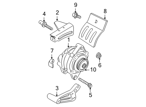 2001 Dodge Neon Alternator Nut-HEXAGON FLANGE Locking Diagram for 6502987