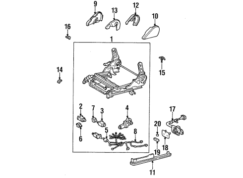 1999 Toyota Avalon Power Seats Switch, Front Power Seat Diagram for 84922-33020