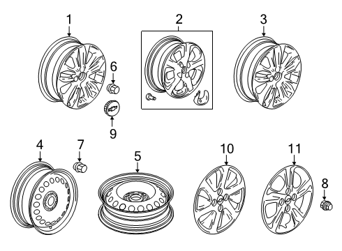 2020 Chevrolet Spark Wheels, Covers & Trim Wheel, Alloy Diagram for 95392967