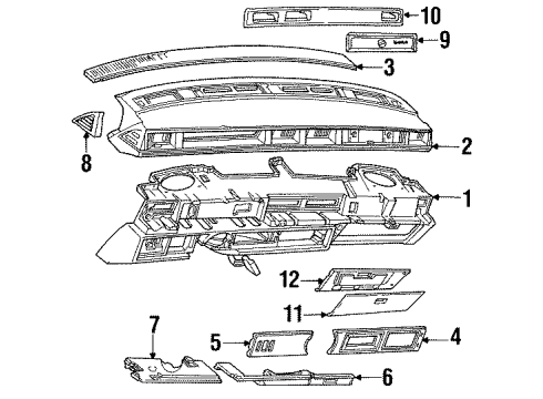 1986 Buick LeSabre Instrument Panel, Glove Box Heater & Air Conditioner Control Assembly Diagram for 16060984