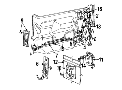1988 Dodge Grand Caravan Door & Components Cylinder Pkg L/G & Pass Lk Diagram for 4246926
