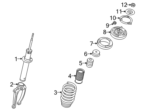 2008 Kia Amanti Struts & Components - Front Washer Diagram for 54645-3K010