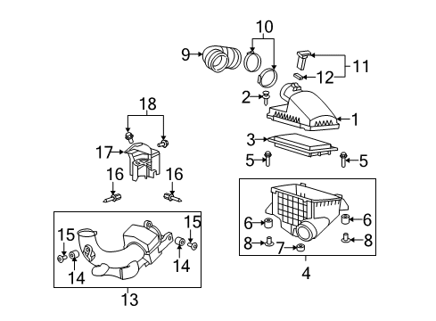 2011 Acura RDX Filters Cover, Air Cleaner Diagram for 17211-RWC-A00