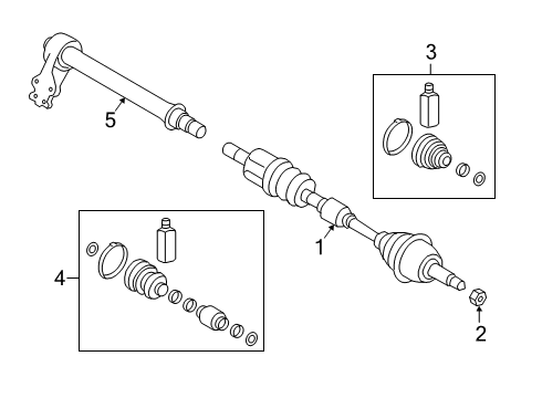 2021 Hyundai Kona Drive Axles - Front Bearing Bracket & Shaft Assembly Diagram for 49560-J9150