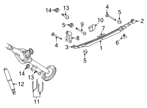 2006 Dodge Ram 1500 Rear Suspension Rear Leaf Spring Diagram for 52113120AI