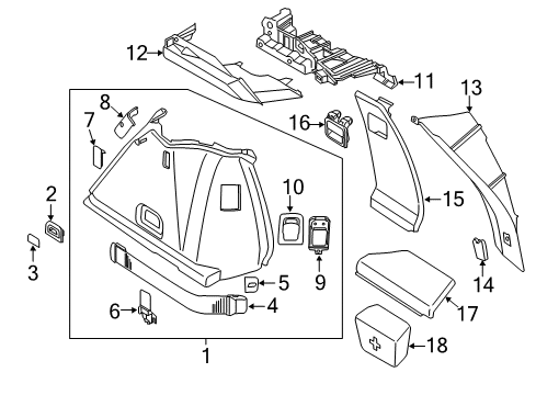 2015 BMW 535i GT xDrive Interior Trim - Rear Body COVER, D-COLUMN BOTTOM RIGHT Diagram for 51477342910