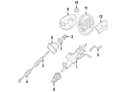 2004 Infiniti QX56 Steering Column & Wheel, Steering Gear & Linkage Steering Wheel Assembly Without Pad Diagram for 48430-ZC70E