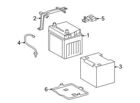 2015 Lexus RX450h Battery Tray, Battery Diagram for 74431-48071