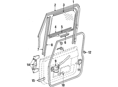 1986 Jeep CJ7 Glass - Front Door Cylinder Lock-Bright Diagram for J8122874