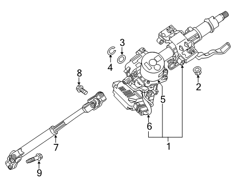 2019 Hyundai Elantra Steering Column & Wheel, Steering Gear & Linkage Controller Assembly-Mdps Diagram for 56340-F2000