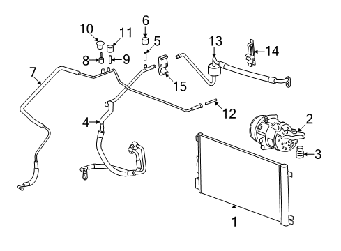 2008 Saturn Aura A/C Condenser, Compressor & Lines Connector Diagram for 10442891